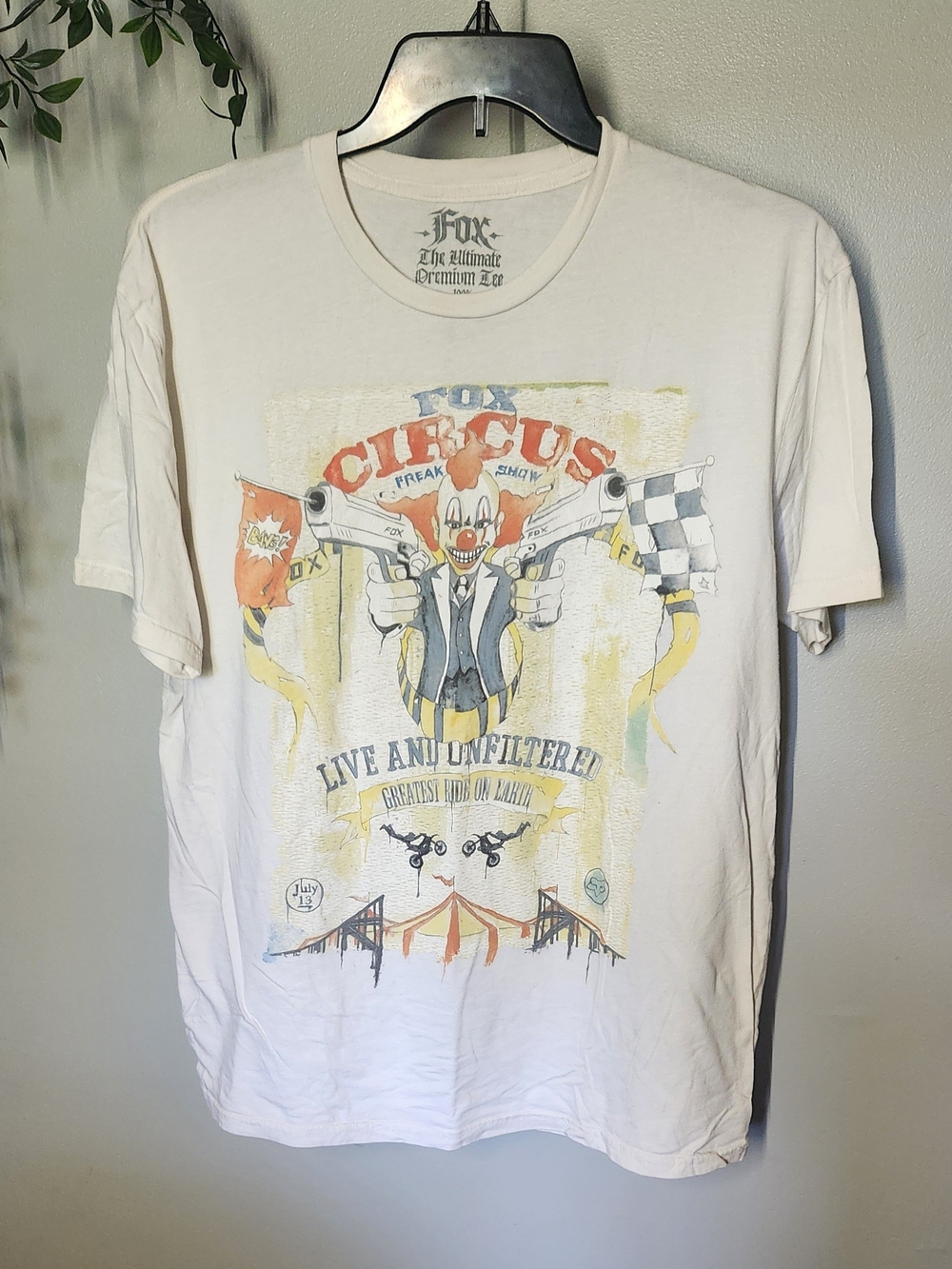 Fox Racing Circus Clown White Graphic Tee - Mens XL